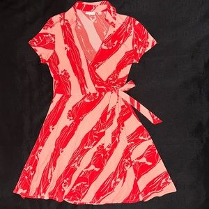 New York & Company wrap dress size‎ medium coral